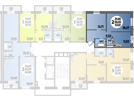 Продается 2-комнатная квартира ЖК Суворовский, литера 01, 57.61  м², 6538735 рублей