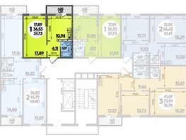 Продается 1-комнатная квартира ЖК Суворовский, литера 02, 37.73  м², 4853918 рублей