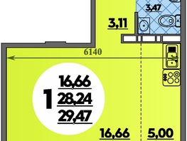 Продается Студия ЖК Суворовский, литера 23, 29.47 м², 4349177 рублей