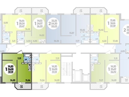 Продается 1-комнатная квартира ЖК Суворовский, литера 23, 37.31  м², 4156334 рублей