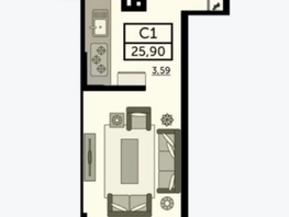 Продается Студия 23-я линия ул, 28.83 м², 3600000 рублей
