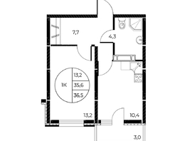 Продается 1-комнатная квартира ЖК Панорама на Театральном, литера 1, 36.5 м², 6453200 рублей