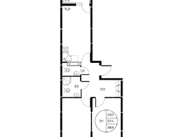 Продается 3-комнатная квартира ЖК Панорама на Театральном, литера 1, 58.9 м², 10201480 рублей