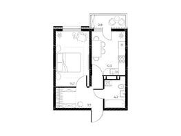 Продается 1-комнатная квартира ЖК Панорама на Театральном, литера 1, 36.2 м², 5849920 рублей
