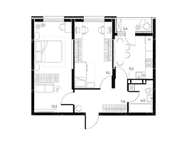 Продается 2-комнатная квартира ЖК Панорама на Театральном, литера 1, 56.6 м², 7765520 рублей