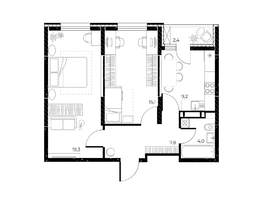 Продается 2-комнатная квартира ЖК Панорама на Театральном, литера 1, 56.6  м², 7482520 рублей