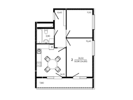Продается 2-комнатная квартира ЖК ПРИТЯЖЕНИЕ, литер 3, 54.8 м², 7069200 рублей