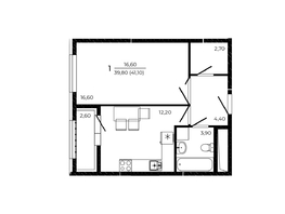 Продается 1-комнатная квартира ЖК ПРИТЯЖЕНИЕ, литер 3, 41.1 м², 5055300 рублей