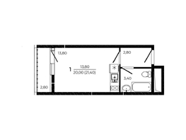 Продается Студия ЖК ПРИТЯЖЕНИЕ, литер 3, 21.4 м², 3017400 рублей