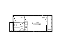 Продается Студия ЖК ПРИТЯЖЕНИЕ, литер 3, 21.4 м², 3252800 рублей