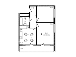 Продается 2-комнатная квартира ЖК ПРИТЯЖЕНИЕ, литер 3, 59.25 м², 7347000 рублей