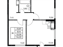 Продается 2-комнатная квартира ЖК Звезда Столицы 2, 54.03 м², 9023010 рублей