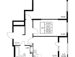 Продается 2-комнатная квартира ЖК Звезда Столицы 2, 67.28 м², 9217360 рублей
