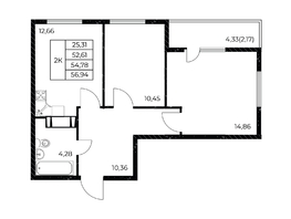 Продается 2-комнатная квартира ЖК Звезда Столицы 2, 56.94 м², 8085480 рублей