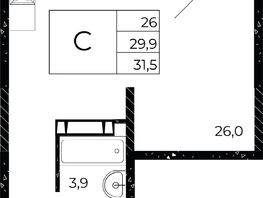 Продается Студия ЖК Флора, литера 3.1, 31.5 м², 5040000 рублей