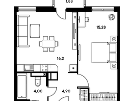 Продается 2-комнатная квартира ЖК Гринсайд, 5.1-5.5, 41.8 м², 6690000 рублей