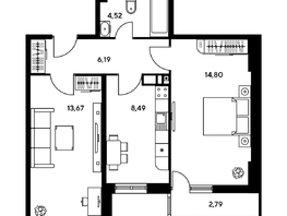 Продается 2-комнатная квартира ЖК Гринсайд, 5.1-5.5, 50.04 м², 7960000 рублей