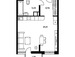 Продается Студия ЖК Гринсайд, 5.1-5.5, 32.71 м², 5220000 рублей