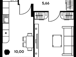 Продается 1-комнатная квартира ЖК Гринсайд, 5.1-5.5, 37.07 м², 4950000 рублей