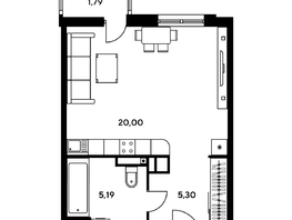 Продается Студия ЖК Гринсайд, 5.1-5.5, 32.29 м², 4490000 рублей