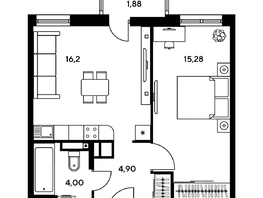 Продается 1-комнатная квартира ЖК Гринсайд, 5.1-5.5, 37.37 м², 5560000 рублей