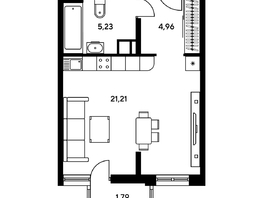 Продается 2-комнатная квартира ЖК Гринсайд, 5.1-5.5, 44.47 м², 6550000 рублей