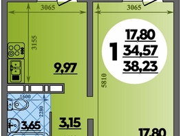 Продается 1-комнатная квартира ЖК Суворовский, литера 6, 38.23 м², 5271917 рублей