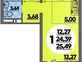 Продается Студия ЖК Суворовский, литера 6, 25.49  м², 3757226 рублей
