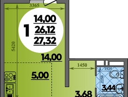 Продается Студия ЖК Суворовский, литера 6, 27.32  м², 4005112 рублей