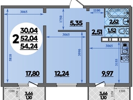 Продается 2-комнатная квартира ЖК Суворовский, литера 6, 54.24  м², 6839664 рублей