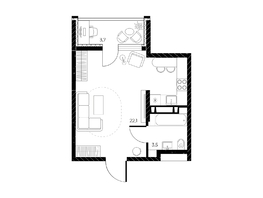 Продается Студия ЖК Панорама на Театральном, литера 1, 27.5 м², 5225000 рублей