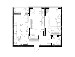 Продается 2-комнатная квартира ЖК Панорама на Театральном, литера 1, 53.9 м², 7729260 рублей