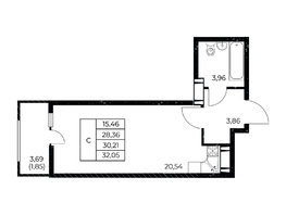 Продается Студия ЖК Звезда Столицы 2, 32.05 м², 5576700 рублей