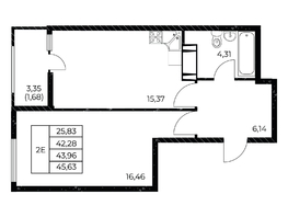 Продается 1-комнатная квартира ЖК Звезда Столицы 2, 45.63 м², 8304660 рублей