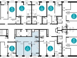 Продается 2-комнатная квартира ЖК 1799, литера 2.3, 67.69 м², 11857101 рублей