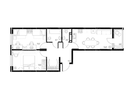 Продается 3-комнатная квартира ЖК Панорама на Театральном, литера 1, 60.6  м², 8423400 рублей