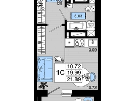 Продается Студия ЖК Октябрь Парк, 1.1, 21.89  м², 3239720 рублей