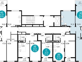 Продается 2-комнатная квартира ЖК 1799, литера 2.2, 68.78  м², 14411594 рублей