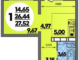 Продается Студия ЖК Платовский, литер 13, 27.52 м², 3850048 рублей