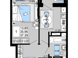 Продается 1-комнатная квартира ЖК Октябрь Парк, 2.2, 37.39 м², 5047650 рублей