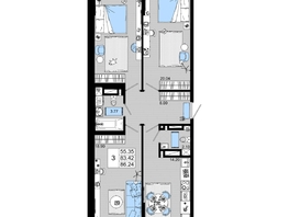 Продается 3-комнатная квартира ЖК Октябрь Парк, 2.2, 86.24 м², 10607520 рублей