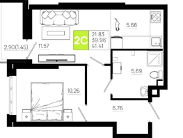 Продается 1-комнатная квартира ЖК Октябрь Парк, 5.2, 41.41 м², 5548940 рублей