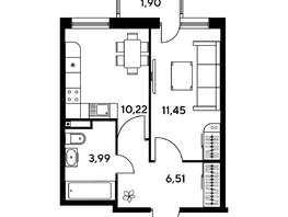Продается Студия ЖК Малина Парк, дом 1, 32.3  м², 4476150 рублей