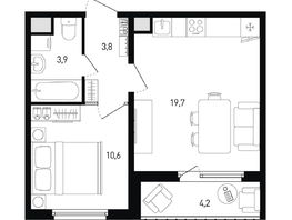 Продается 1-комнатная квартира ЖК Левенцовка Парк, лит 8-11 стр.1, сек.1,2,3, 40.1 м², 6203470 рублей