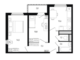 Продается 2-комнатная квартира ЖК 5 элемент Аске, лит 5-11 стр.2, сек.5,6, 49  м², 5806500 рублей