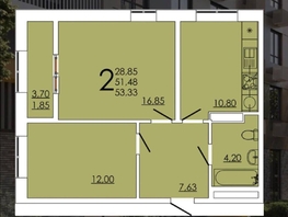 Продается 2-комнатная квартира Зорге ул, 53.33  м², 7900000 рублей