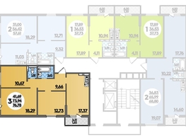 Продается 3-комнатная квартира ЖК Суворовский, литера 02, 76.78  м², 8598988 рублей