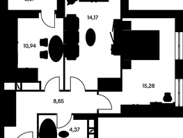 Продается 2-комнатная квартира ЖК Культура, дом 1, 58.25  м², 9900000 рублей