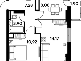 Продается 2-комнатная квартира ЖК Малина Парк, дом 4, 47.47  м², 7200000 рублей