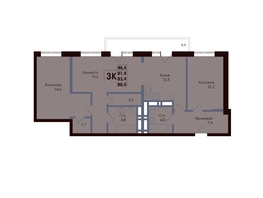 Продается 3-комнатная квартира ЖК ACADEMIA (Академия), 83.4  м², 12259800 рублей